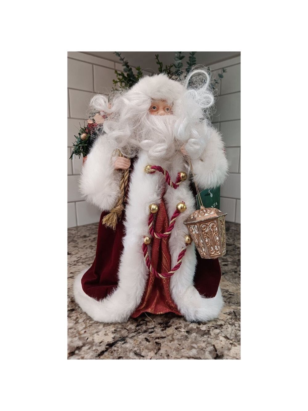 Santa Clause Tree Topper 12" Or Table Decor Christmas Decor Holiday Ornament